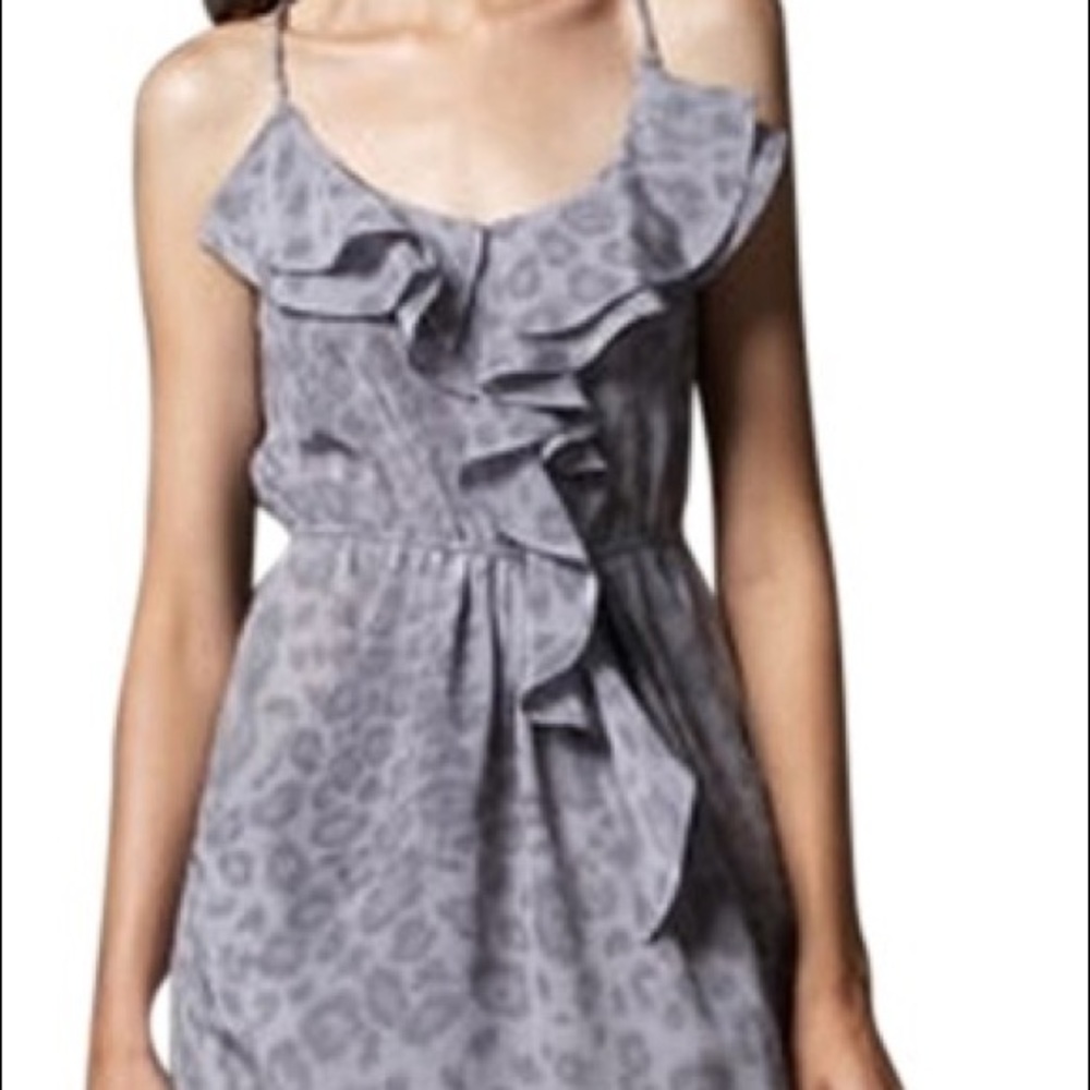 Rebecca Taylor Cheetah Print Dress with Ruffles